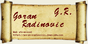 Goran Radinović vizit kartica